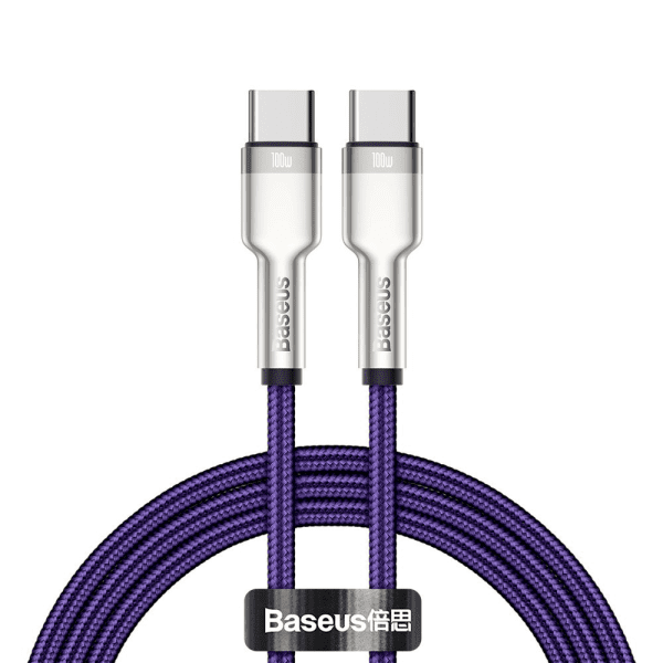 Baseus Cafule Series Metal Data USB Type C - USB Typ C Cable Power Delivery 100 W (20 V / 5 A) 1 m violet (CATJK-C05)