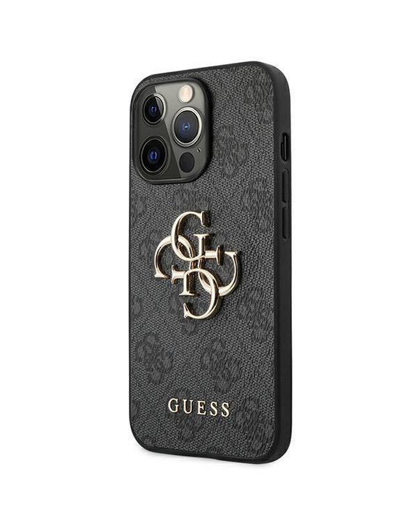 Guess GUHCP13X4GMGGR iPhone 13 Pro Max 6.7" серый жесткий чехол 4G Большой металлический логотип