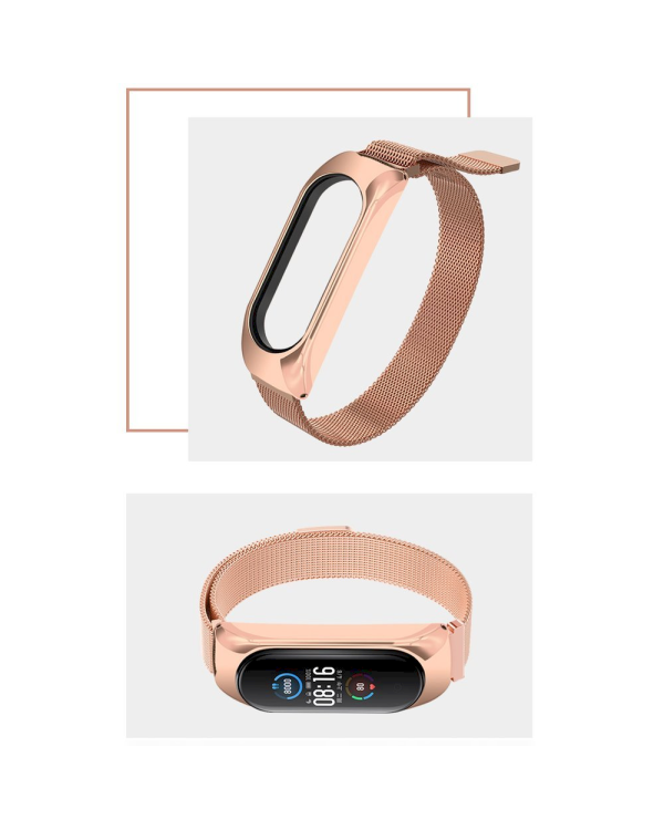 Fusion metal ремешок для часов Xiaomi Mi Band 3 / 4 / 5 золотой - розовый