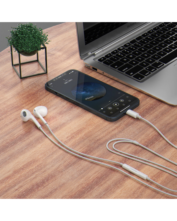 Dudao X14PROL-W1 Earphones with Lightning Connector white (X14PROL-W1)