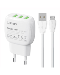 Wall charger LDNIO A3315 3USB + MicroUSB cable