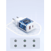 Joyroom JR-TCF05 20W USB-C | USB-A Fast Dual Port Wall Charger - White + USB-C - Lightning 1m