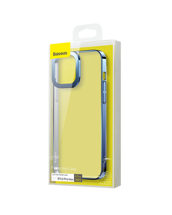 Baseus Glitter Transparent Case for iPhone 13 Pro Max (blue)
