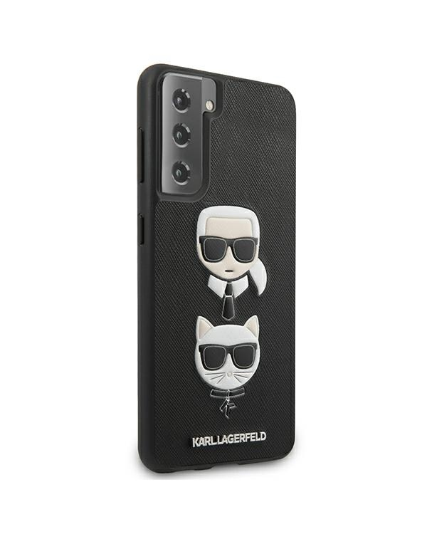 Karl Lagerfeld KLHCS21MSAKICKCBK S21+ G996 czarny|black hardcase Saffiano Ikonik Karl&Choupette Head