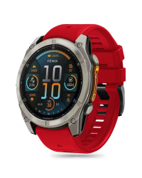 Tech-Protect Silicone Line Strap for Garmin Fenix 5X | 5X Plus | 6X | 6X Pro | 7X | 8 (51 mm) - Red