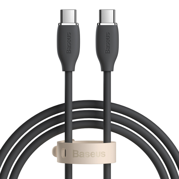 Baseus cable, USB Type C - USB Type C 100W cable, 1.2 m long Jelly Liquid Silica Gel - black