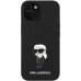Karl Lagerfeld KLHCP15SGKNPSK iPhone 15 6.1" czarny|black hardcase Fixed Glitter Ikonik Logo Metal Pin