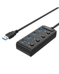 Orico USB 3.0 Hub with switches, 5x USB (black)