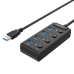 Обложка книги «Orico USB 3.0 Hub with switches, 5x USB (black)»