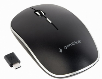 Обложка книги «Беспроводная оптическая мышь Gembird Silent Optical Type-C Mouse Black»
