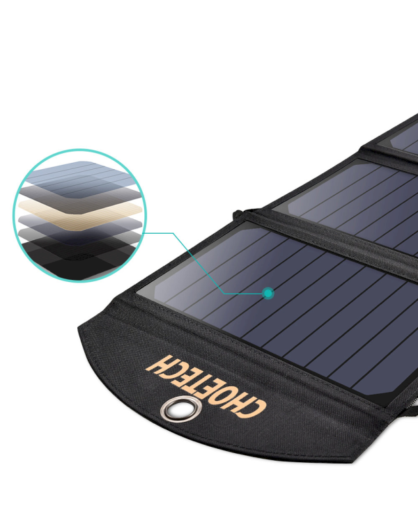 Дополнительное изображение книги «Choetech Foldable Solar Charger 19W 2x USB 2,4A black (SC001)»