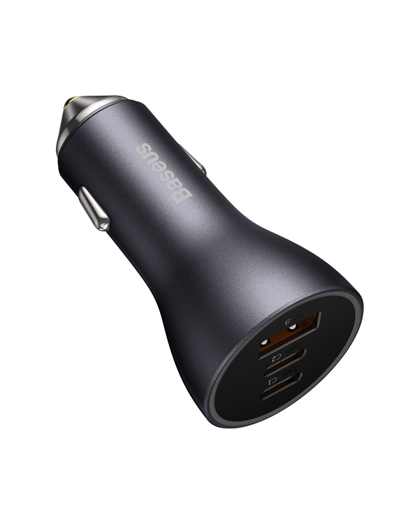 Baseus Golden Contactor Pro car charger, 2x USB-C, 1x USB, 65W (gray)