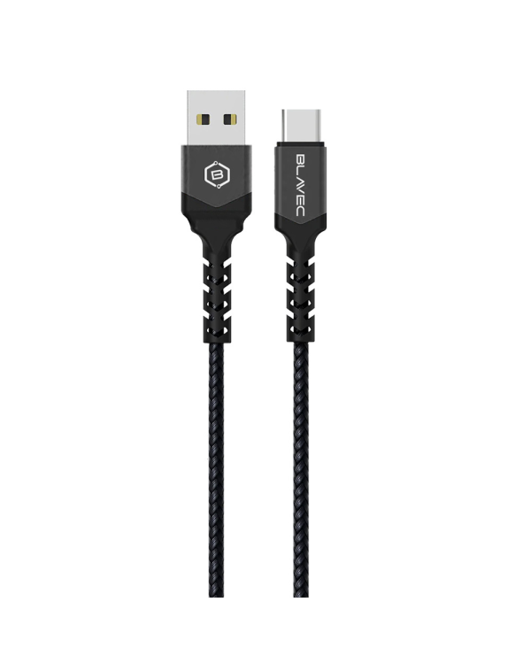 Blavec Cable Raptor braided - USB to Type C - 3A 0,5 meters (CRA-UC3BG05) black-grey