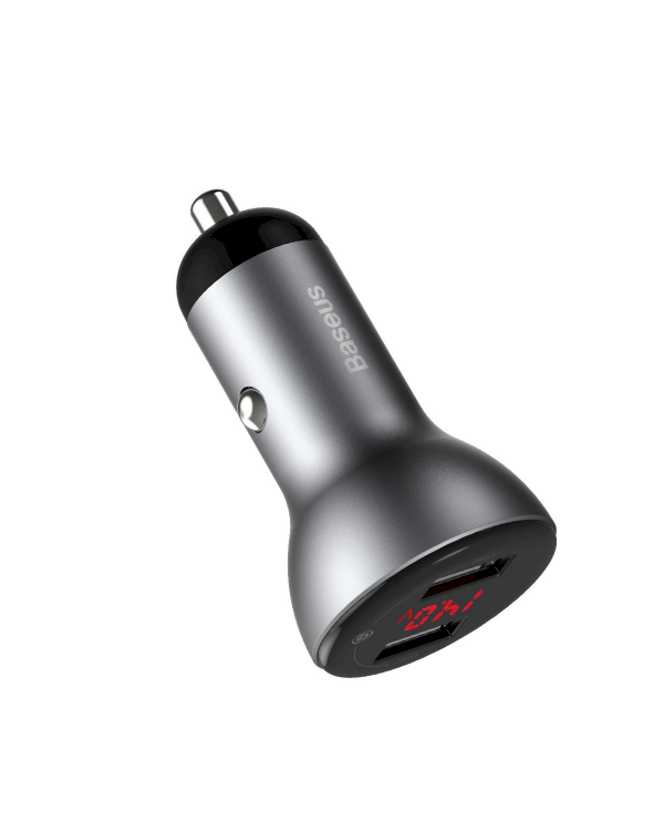 Baseus CCBX-B0G автомобильная зарядка USB-C / USB / 3A / 45W / Quick Charge 3.0 серебряная