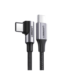 Ugreen USB Type C - USB Type C angled cable Power Delivery 60 W 20 V 3 A 2 m black and gray (US255 50125)