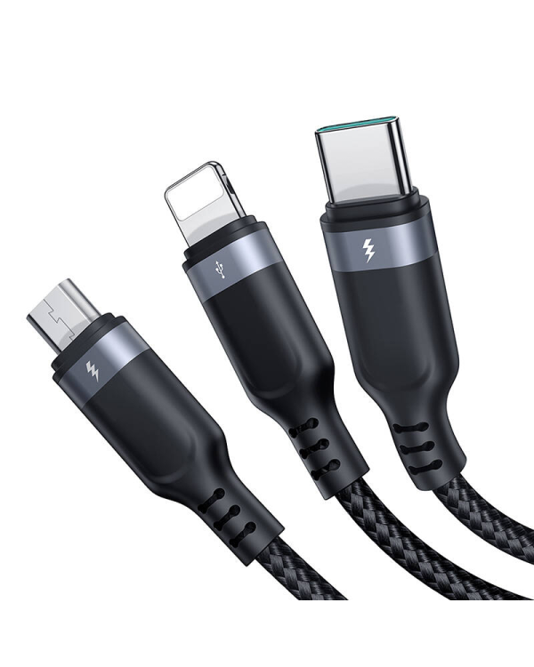 Многофункциональный кабель USB к USB-C 2x Lightning Micro Joyroom S-A18