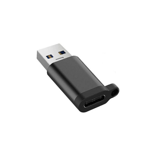 Универсальный адаптер Fusion OTG USB-C на USB 3.0 черный (с отверстием для шнура)