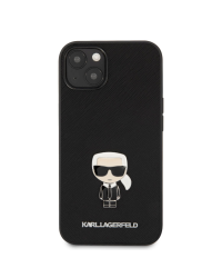KLHCP13MIKMSBK Karl Lagerfeld PU Saffiano Ikonik Cover for iPhone 13 Black