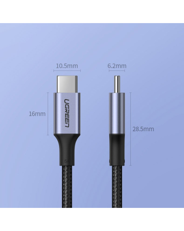 Кабель UGREEN US316 Type C - Type C, 100 Вт, 2 м (черный)