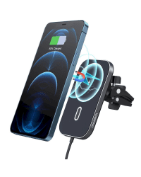 Choetech Car Magnetic Mount Inductive Qi Charger 15W (MagSafe Compatible) Black (T200-F)