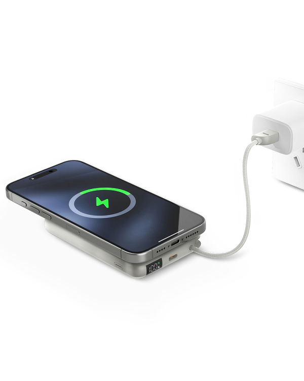 PowerBank Bazic Fusion Mag 10000mAh MagSafe Cable USB-C серый