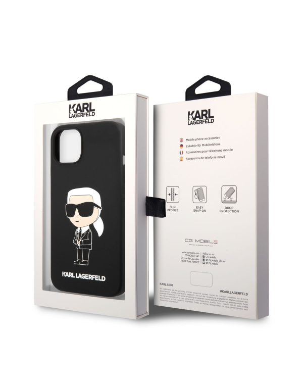 Karl Lagerfeld Liquid Silicone Ikonik NFT Case for iPhone 13 Black