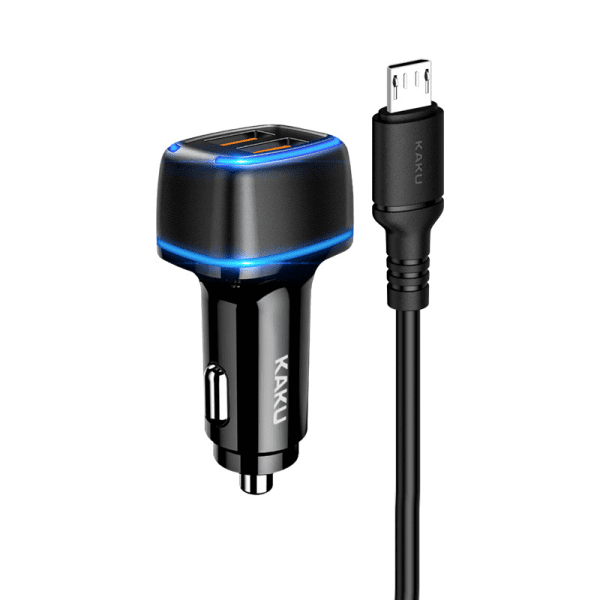 Обложка книги «KAKU Car Charger KSC-528 Shengyu - 2xUSB - 2,8A with USB to Micro USB black»