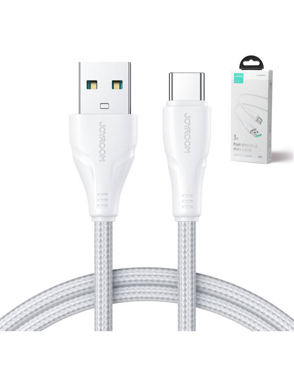 Joyroom USB cable - USB C 3A Surpass Series for fast charging and data transfer 2 m white (S-UC027A11)