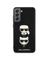 KLHCS21FESAKICKCBK Karl Lagerfeld Saffiano K&C Heads Case for Samsung Galaxy S21 FE 5G Black