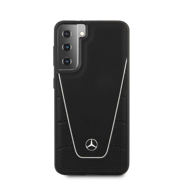 Обложка книги «MEHCS21MCLSSI Mercedes Dynamic Leather Cover for Samsung Galaxy S21+ Black»