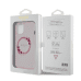 Guess PC|TPU Flowers Ring Glossy Logo MagSafe Чехол для iPhone 15 розовый