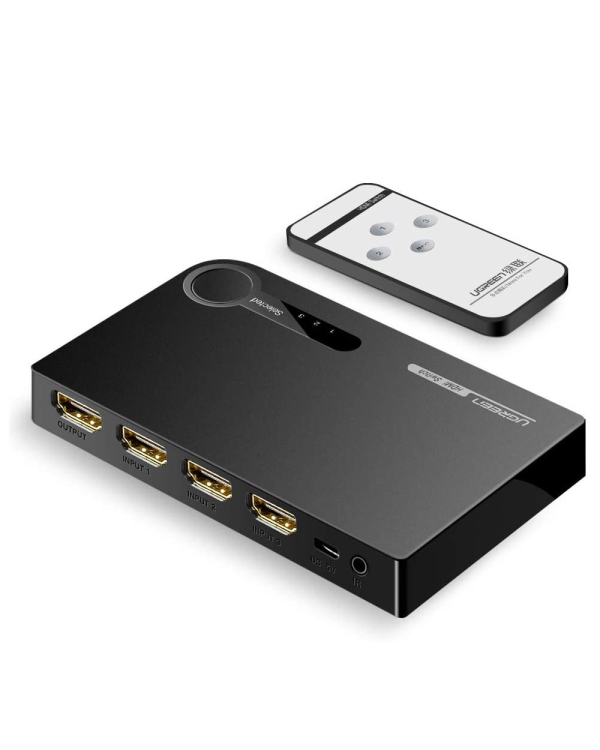 Ugreen switch splitter splitter switch HDMI - 3x HDMI 3D 4K 7.5 Gbps 36 bit per channel black (40234)