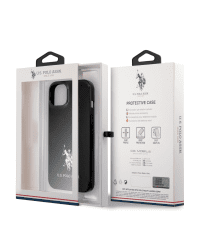 USHCP13SUMHK U.S. Polo TPU Horses Logo Hard Case for iPhone 13 Mini Black