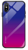 Fusion Gradient Glass Back Case Силиконовый чехол для Apple iPhone X / XS Синий - Фиолетовый