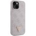 Guess Leather 4G Triangle Strass case for iPhone 15 - pink