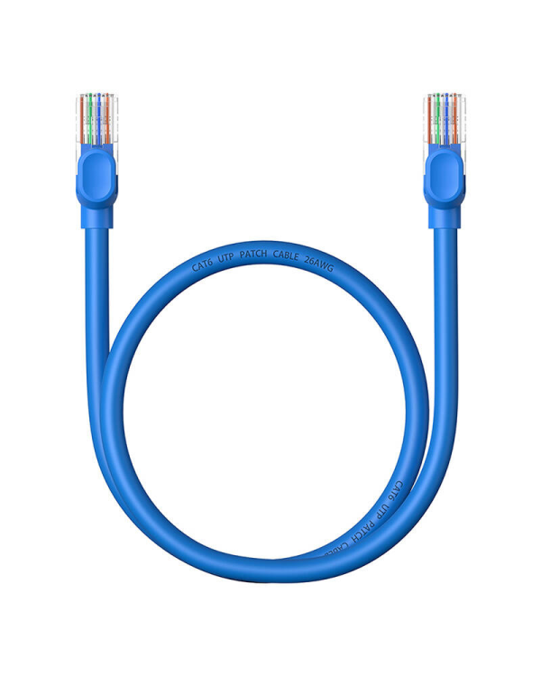 Круглый кабель Baseus Ethernet RJ45, Cat.6, 0,5 м (синий)