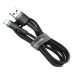 Baseus Cafule Cable Durable Nylon Braided Wire USB / Lightning QC3.0 2.4A 0,5M black-grey (CALKLF-AG1)