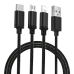 Remax Agile 3in1 RC-131th Nylon Braided USB - micro USB / Lightning / USB-C Cable 2.8A 1m black (PD-B31th black)