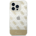 Guess PC|TPU Peony Glitter Script Logo Case for iPhone 14 Pro Max Gold