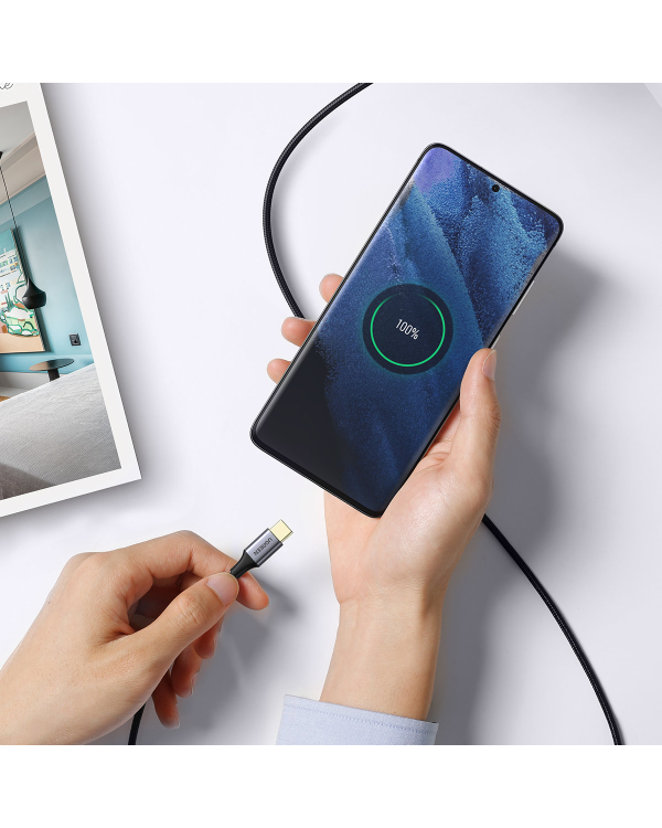Дополнительное изображение книги «Ugreen US187 USB3.0 A|M to USB-C|M 2M Cable with Dark Gray Aluminum Sheath Black»