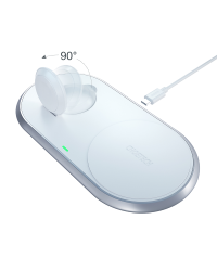 Choetech Qi 2in1 wireless charger for smartphones / Apple Watch with stand (MFI) USB Type C white (T317)
