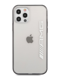 AMHCP12MAESLBK AMG Mettalic Black Edges Case for iPhone 12/12 Pro 6.1 Transparent