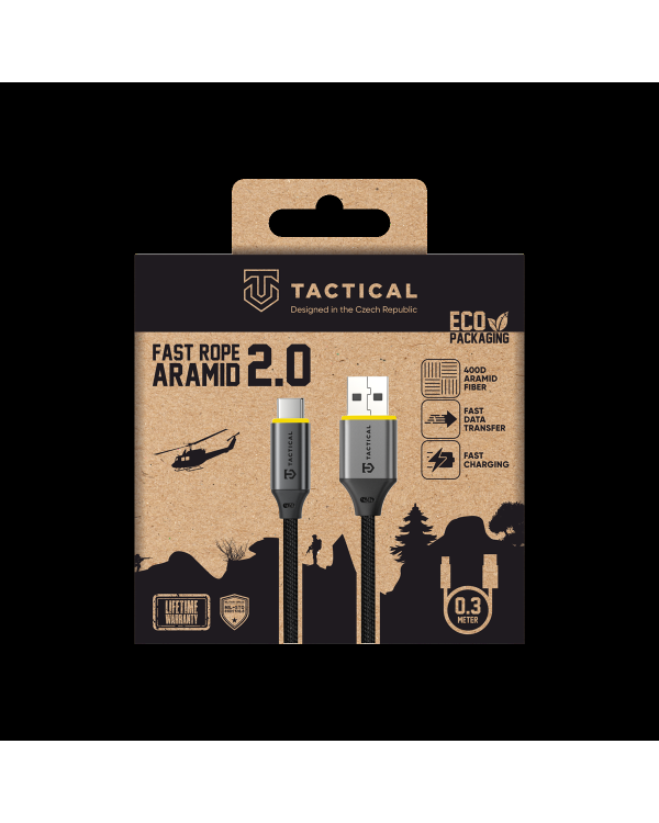 Tactical кабель Fast Rope Aramid 2.0 cable USB-A|USB-C | 0.3m