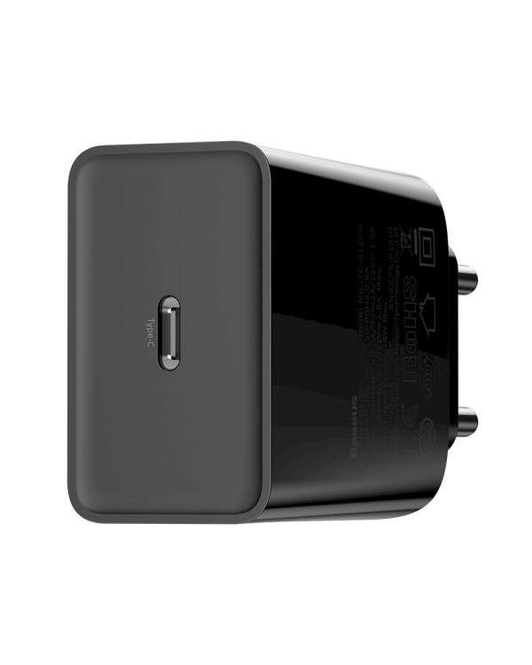 Baseus Speed Mini CCFS-X01 Сетевое зарядное устройство USB-C / 18W / 3A / Quick Charge 3.0 / Черное