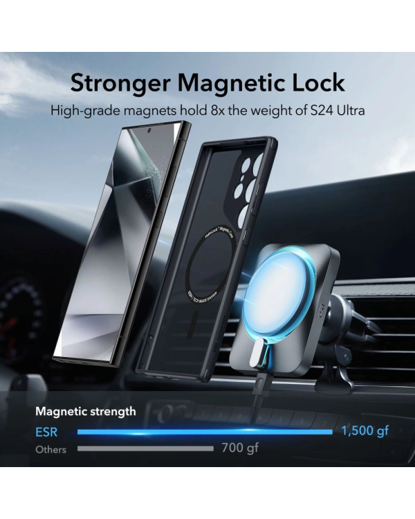 Дополнительное изображение книги «ESR Classic Hybrid Halolock case for Samsung Galaxy S24 Ultra - transparent and black»