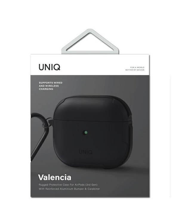 UNIQ etui Valencia AirPods 3 czarny|midnight black Antimicrobial