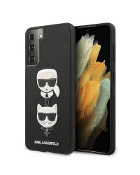 Karl Lagerfeld KLHCS21MSAKICKCBK S21+ G996 czarny|black hardcase Saffiano Ikonik Karl&Choupette Head