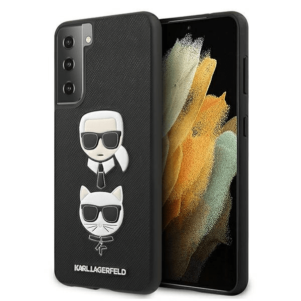 Karl Lagerfeld KLHCS21MSAKICKCBK S21+ G996 czarny|black hardcase Saffiano Ikonik Karl&Choupette Head