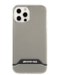 AMHCP12MTCBW AMG PC/TPU Horizontal Stripes Case for iPhone 12/12 Pro 6.1 Transparent/Black