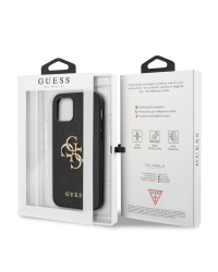 GUHCP12MSA4GGBK Guess PU Saffiano Big 4G Metal Logo Case for iPhone 12/12 Pro Black